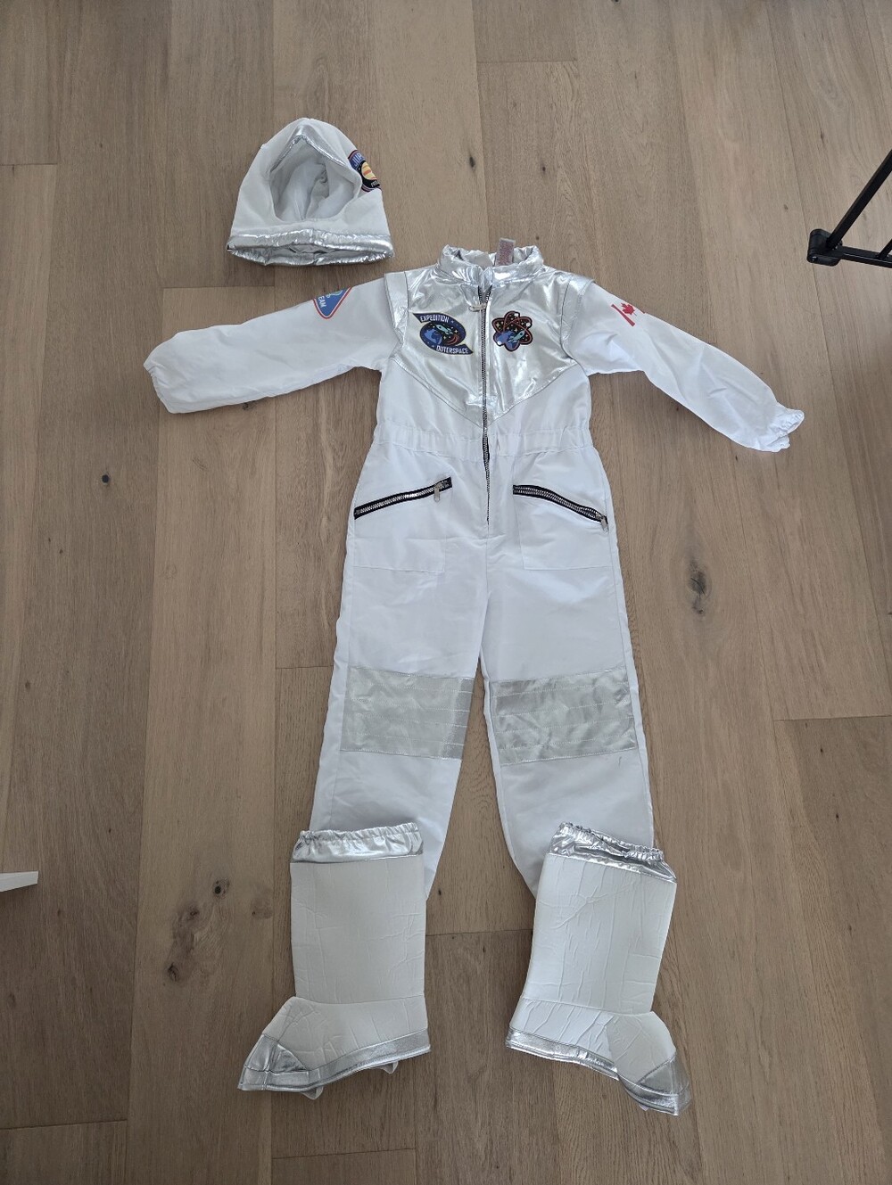 White Silver Kids' Astronaut Halloween Costume - Space Explorer - Size 8